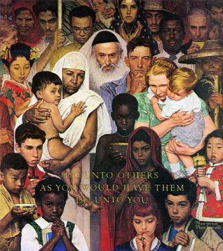 The Golden Rule 22x30 Art Print By Norman Rockwell Inspirational