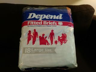 Vintage Depends Fitted Briefs 1987 Adult Diapers Green Plastic 16 In Open Pack