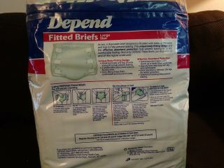 Vintage Depends Fitted Briefs 1987 Adult Diapers Green Plastic 16 in Open Pack 2