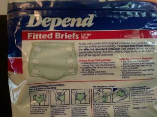 Vintage Depends Fitted Briefs 1987 Adult Diapers Green Plastic 16 in Open Pack 3