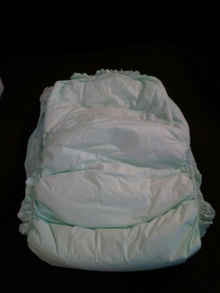 Vintage Depends Fitted Briefs 1987 Adult Diapers Green Plastic 16 in Open Pack 4