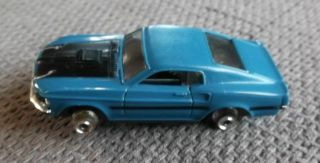 Vintage Ho 1969 Aurora Thunderjet Ford Mustang Mach One Slot Car Blue Black