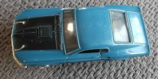 VINTAGE HO 1969 AURORA THUNDERJET FORD MUSTANG MACH ONE SLOT CAR BLUE BLACK 2