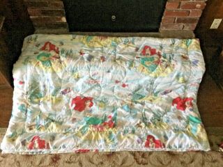 Vintage Disney Twin Size Little Mermaid Ariel Comforter Bedspread Bedding 1989