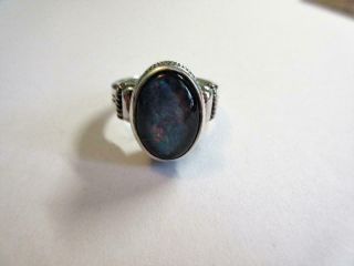 Vintage Bali,  Suarti Sterling Silver Opal Gemstone Designer Ring - 9.  8g