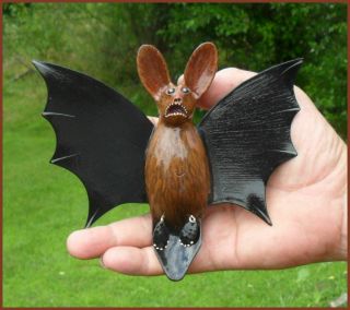 Ice Fishing Decoy " Long Eared Bat " Hand - Carved By Phillip A.  Cates
