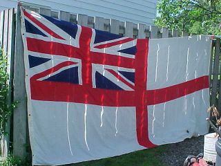 Vintage British Royal Navy White Ensign Flag 12 