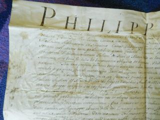 King of Spain Philip IV RARE signed document 2