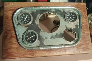 Vintage Custom Dash Guage Cluster Stewart Warner Oil Pressure & 2 Water Temp Guc