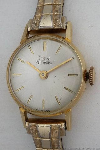 18k Gold Girard Perregaux Vintage Ladies Wrist Watch To Fix