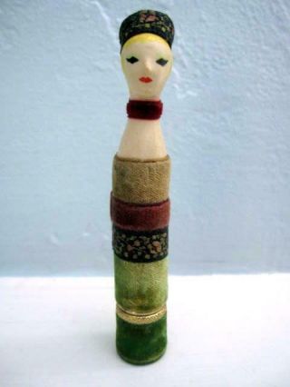 Vtg 1962 Revlon Doll Lipstick Tube Case Holder No.  9240 Les Mannequins Velvet