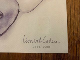 Leonard Cohen Rare Lithograph 