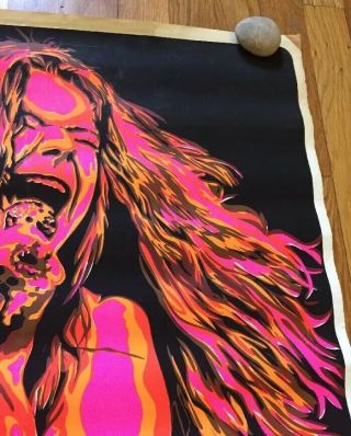 Janis Joplin Vintage Black Light Poster Psychedelic Beeghley pin - up 60s 3
