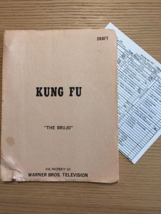 Vintage Kung Fu Tv Script 1973 " The Brujo " David Carradine