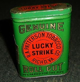 Vintage Lucky Strike Sample Vertical Pocket Tobacco Tin