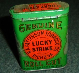 Vintage Lucky Strike Sample Vertical Pocket Tobacco Tin 2