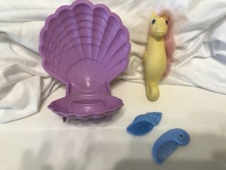 Vintage My Little Pony G1 Sea Pony Surfdancer With Shell And Accessories