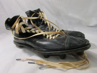 Vintage Spalding High - Top Football Shoes Cleats Sports Leather Size 9 Mens