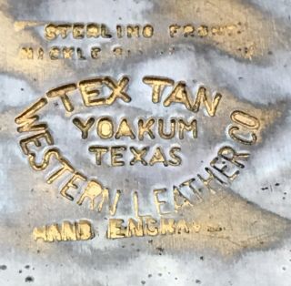 VTG Old TEX TAN American Cowboy BUCKING BRONCO Sterling Silver Front BELT BUCKLE 7
