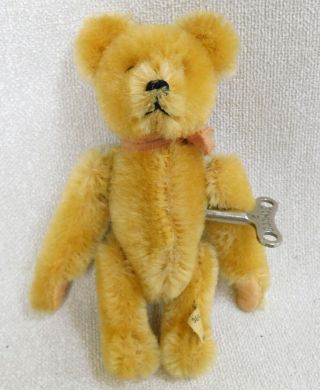 Antique German Us Zone Wind Up Schuco Rolly Clockwork Mohair Teddy Bear Scarce