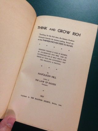 Think and Grow Rich RARE 1st edition 1937 - Napoleon Hill 5