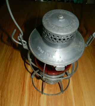 Vintage N Y Nh & H Red Globe Railroad Lantern Dressel
