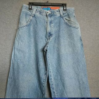 Vintage JNCO Slacker Baggy Fit Mens Jeans Sz 34 x 33 Stonewashed Big Back Pckts 4