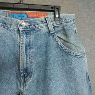 Vintage JNCO Slacker Baggy Fit Mens Jeans Sz 34 x 33 Stonewashed Big Back Pckts 5