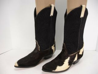 Vintage Code West 51023 Cowhide Suede Cowboy Western Boots Women 