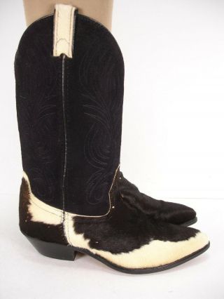 VINTAGE CODE WEST 51023 COWHIDE SUEDE COWBOY WESTERN BOOTS WOMEN ' S 7.  5 M 3