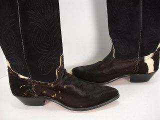 VINTAGE CODE WEST 51023 COWHIDE SUEDE COWBOY WESTERN BOOTS WOMEN ' S 7.  5 M 6