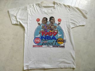 Vintage 1989 Nba Finals - Pistons Vs Lakers T - Shirt - Size Xl