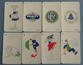 VINTAGE PLAYING CARDS 1924 BRITISH EMPIRE EXHIBITION ELECTRICAL MAH JONG 3