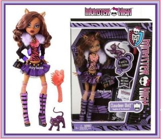 Monster High Clawdeen Wolf Doll & Pet Cat Cresent Werewolf Rare
