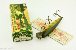 Vintage Pflueger Palomine Minnow Glass Eye Antique Lure w Insert DF12 3