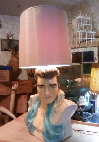 Vintage Chalk Elvis Lamp