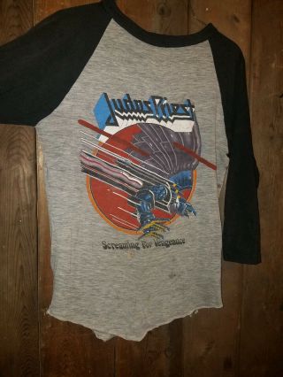 Vintage 80s Judas Priest Screaming For Vengeance Tour 82 - 83 Concert Tee Shirt