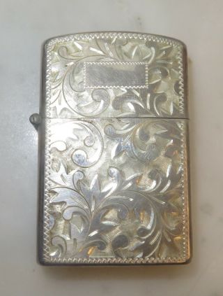 Vintage Estate Exc Sterling Silver Hand Etched/chased Filigree Zippo Lighter