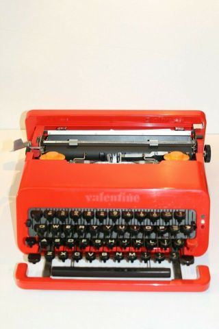 Vintage Red Olivetti Valentine Portable Typewriter