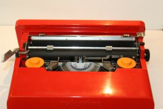 VINTAGE RED OLIVETTI VALENTINE PORTABLE TYPEWRITER 3