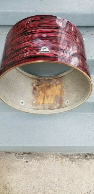 67vintage Ludwig Standard Red Strata 22 " Bass Drum Shell