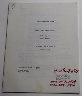 Tales From The Crypt 1989 Tv Show Script Rare Unproduced Episode