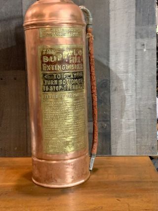Vintage The Buffalo Fire Extinguisher Brass And Copper Fire Extinguisher Ny Rare