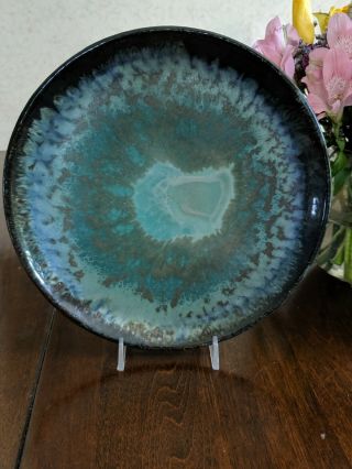 Vintage Merritt Island Pottery Mel Casper Blue Green Plate