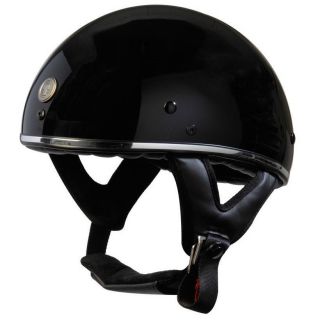 Torc T5 Fiberglass Cruiser 1/2 Half Face Motorcycle Helmet - Gloss Black Chrome