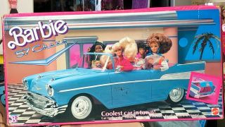 Vintage 1989 Barbie ‘57 Chevy (turquoise Convertible) _3561_nrfb_vgc Box