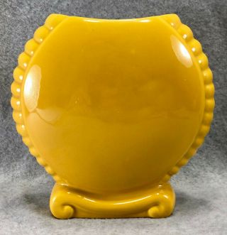Vintage Catalina Island Pottery No.  604 Scroll Foot Vase 7 " Madarin Yellow Ex