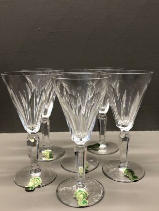 Vintage Waterford Signed Sheila Cut Crystal 6 Piece 5 3/8 " Sherry Glasses