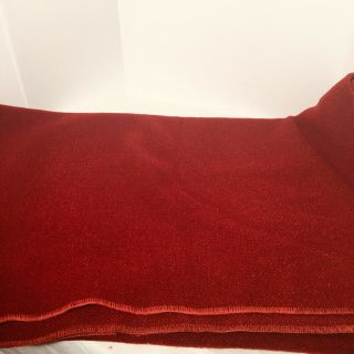 Bloomfield 100 Thick Wool Blanket 80 X 96 Red Queen Double Vtg Made In Usa