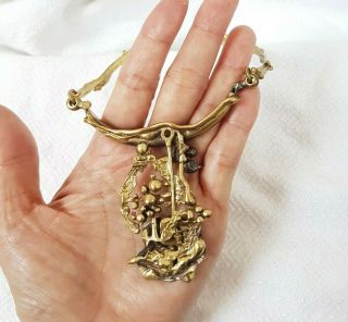 Hand Crafted Bronze Modernist Scandinavian Necklace.